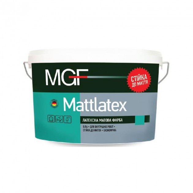 

Краска строительная матовая латексная MGF Mattlatex M100 7 кг