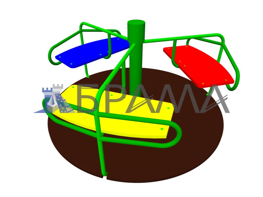 

Карусель металлическая на 3 сиденья "БРАМА" М-0310