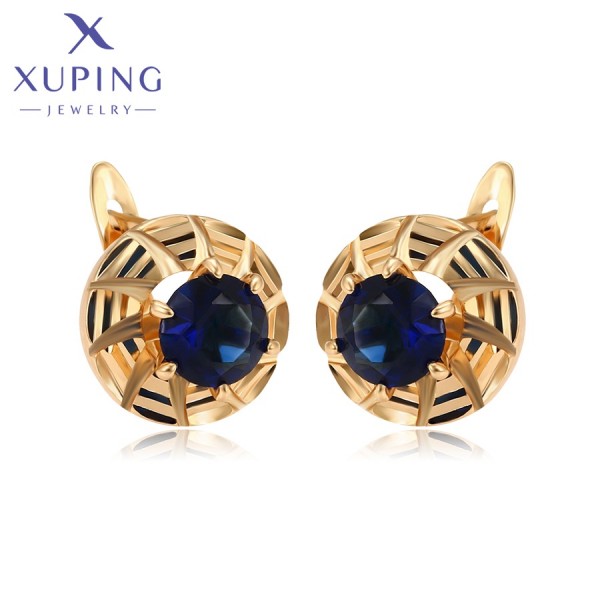 

Серьги с синими фианитами позолота 18К 10006957