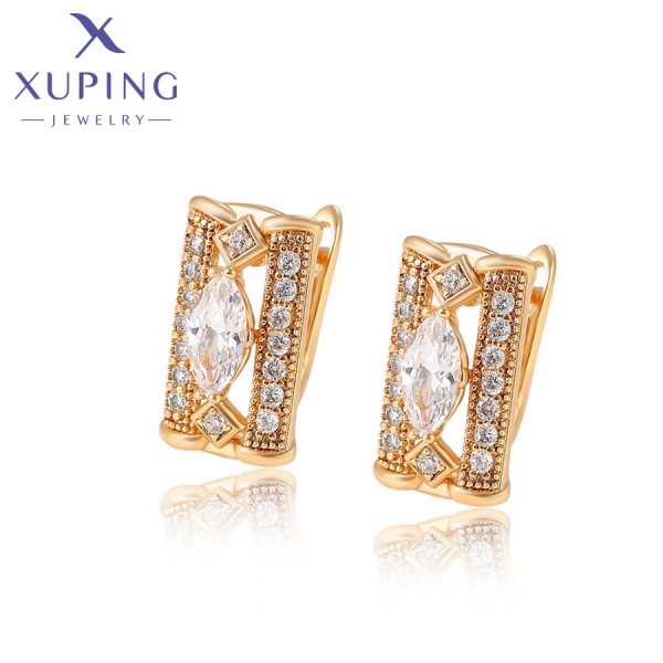 

Серьги Xuping с белыми фианитами позолота 18К 10006774
