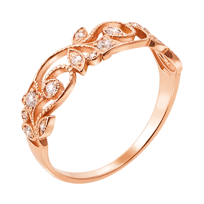 

Золотое кольцо с кристаллами циркония 000068256 15.5 размера