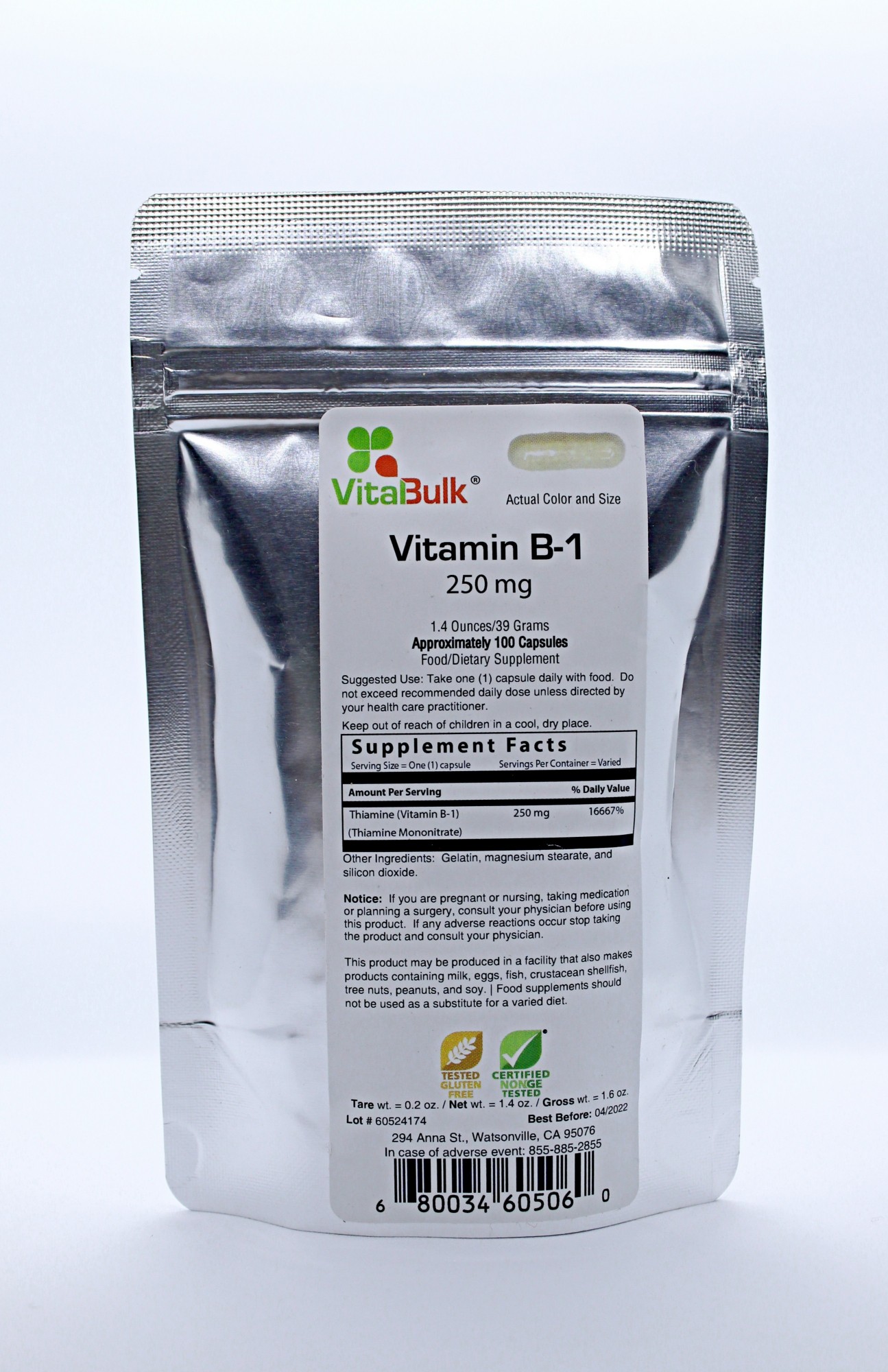 

Витамин VitaBulk B-1 250 mg 100 Capsul