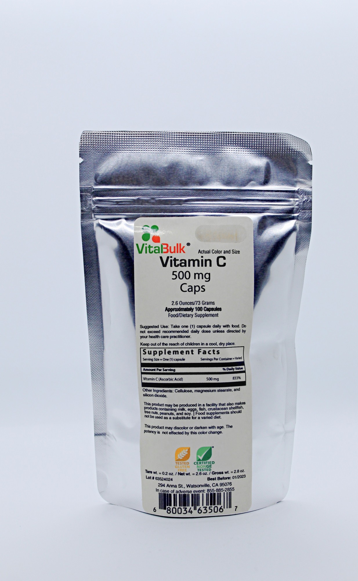 

Витамин VitaBulk C 500 mg 100 Capsule
