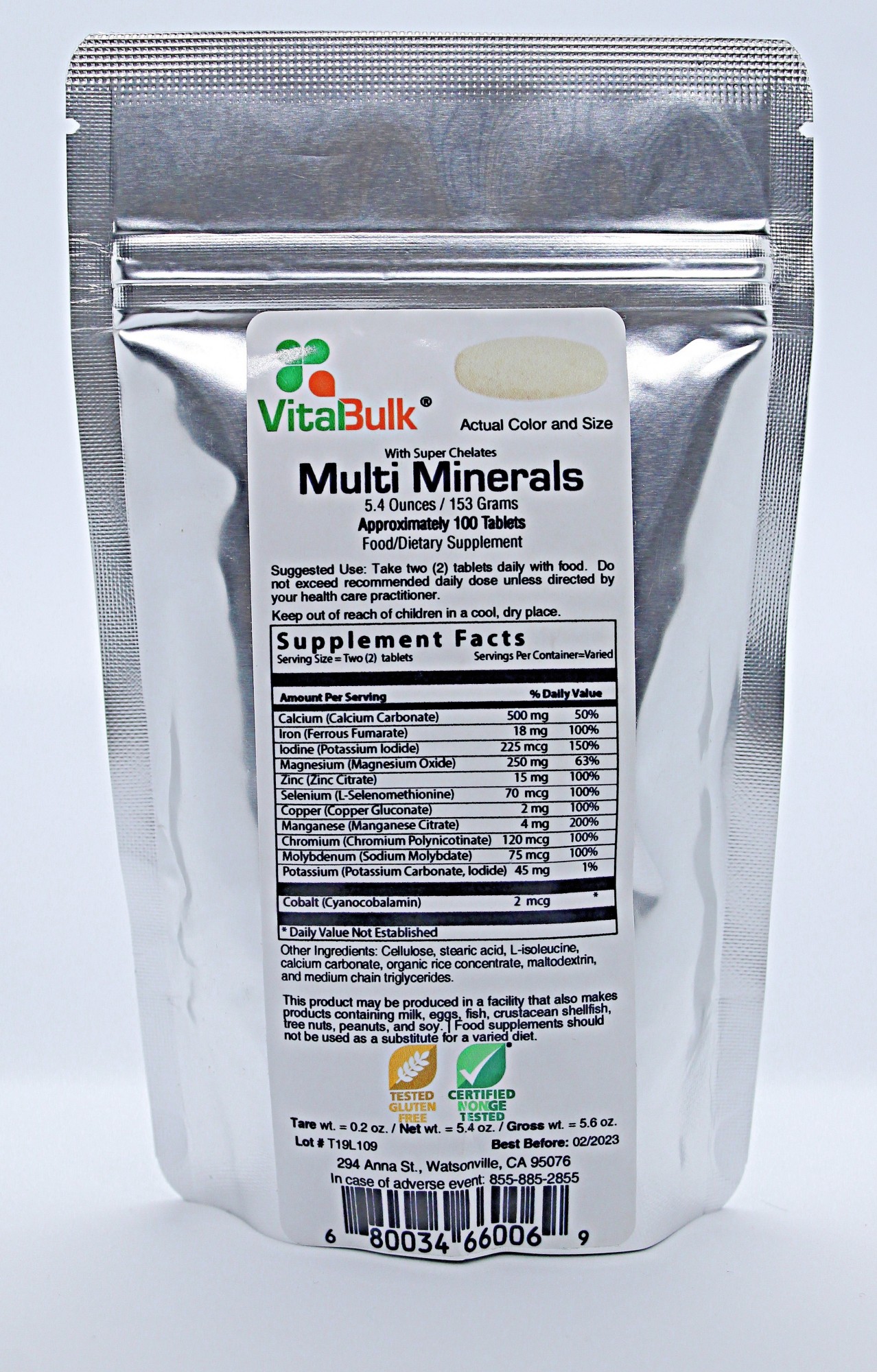 

Витамин VitaBulk Multi Minerals 100 Tablet