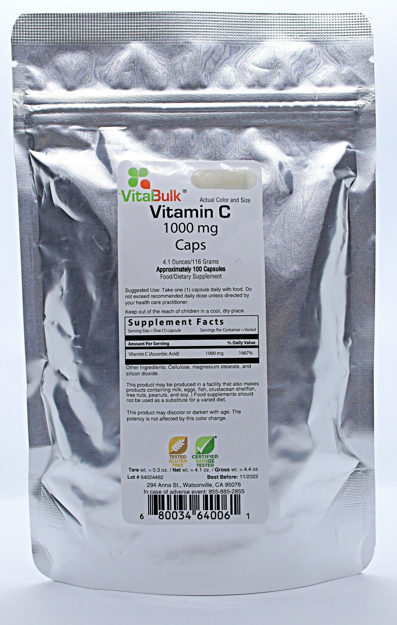 

Витамин VitaBulk C 1,000 mg Capsule