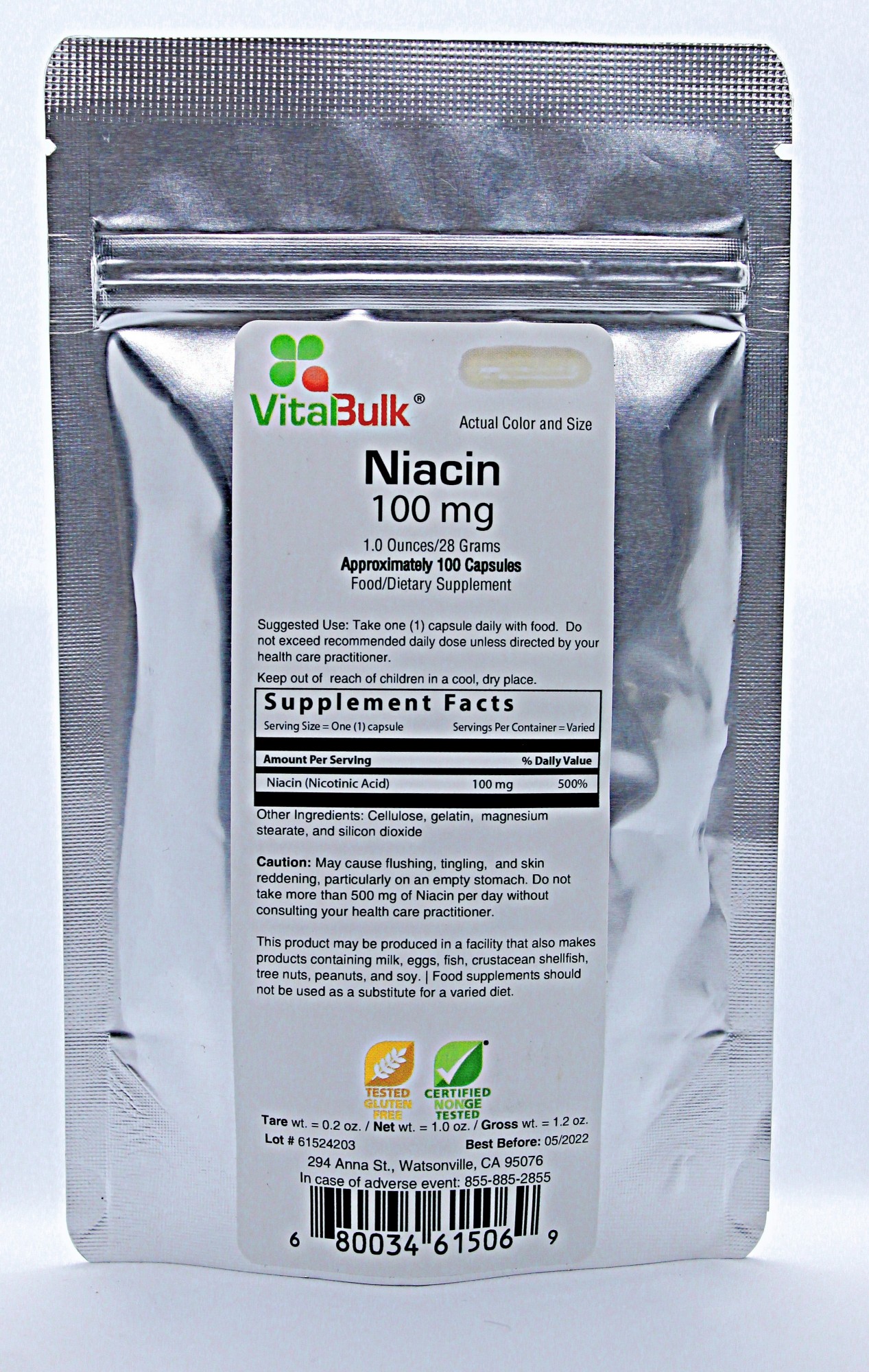 

Витамин VitaBulk Niacin 100 mg 100 Capsule