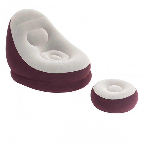 

надувное кресло 122 x 94 x 81 см с пуфом, бордовое (Bestway 75053-bordo) 122 x 94 x 81см