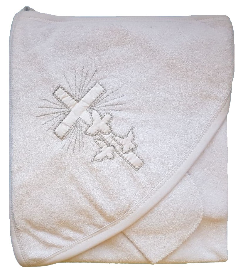 

Крыжма махровая Baby Line белая с серебром 80х85 см (9-361-3)