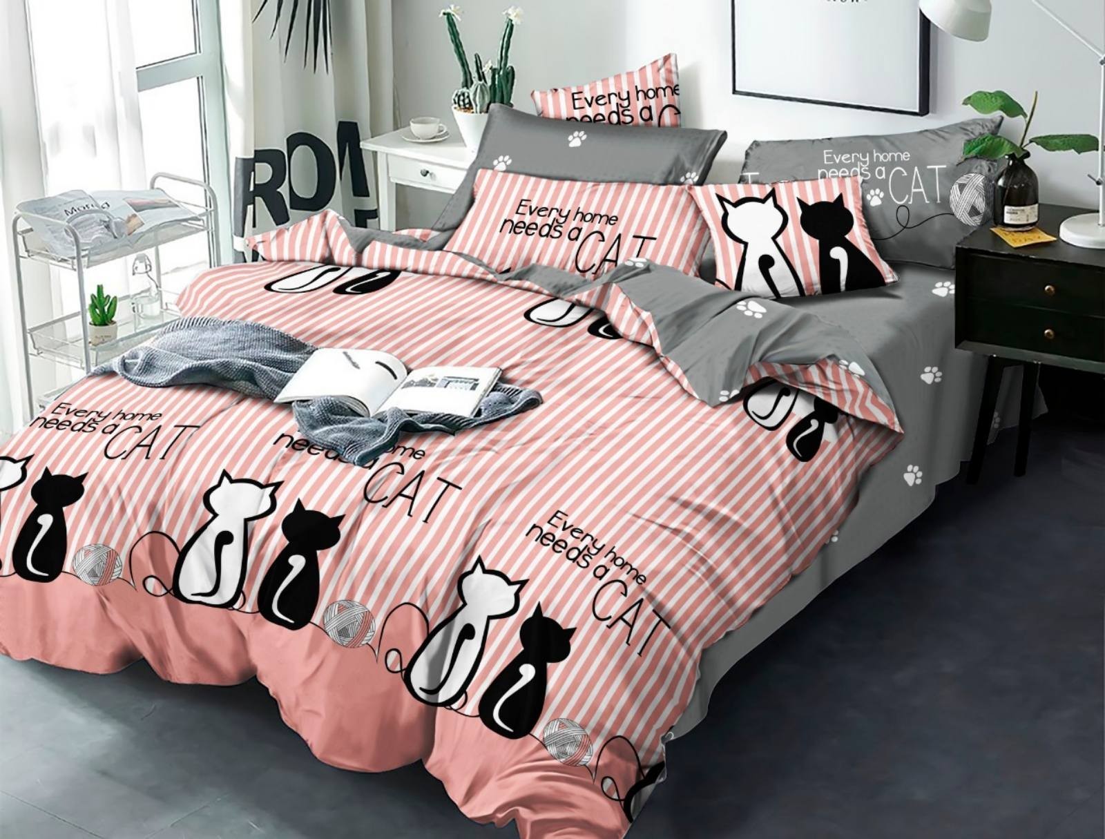 

Комплект постельного белья Milana Кошкин дом евро 195х215 см