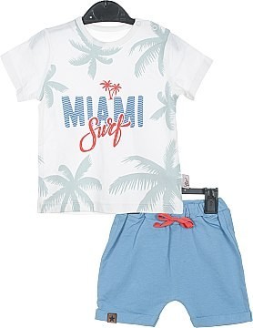 

Костюм (футболка + шорти) Flexi білий з блакитним 216075-01-68