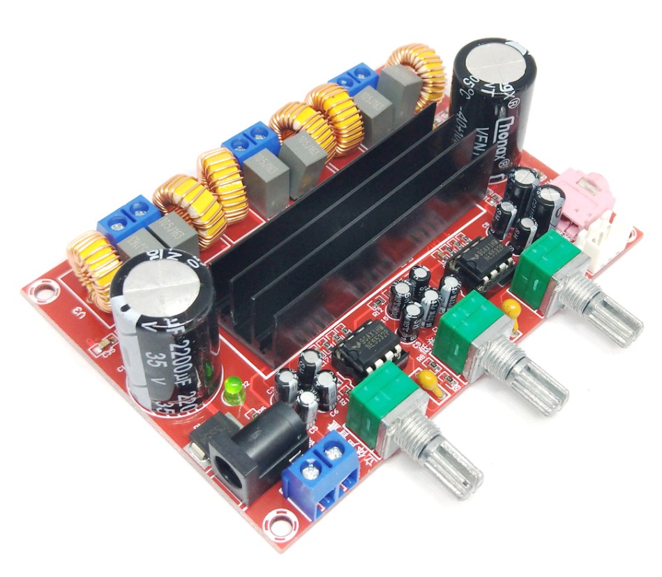 

Аудио усилитель трехканальный с выходом на сабвуфер TPA3116D2 2.1 2X50W+1X100W