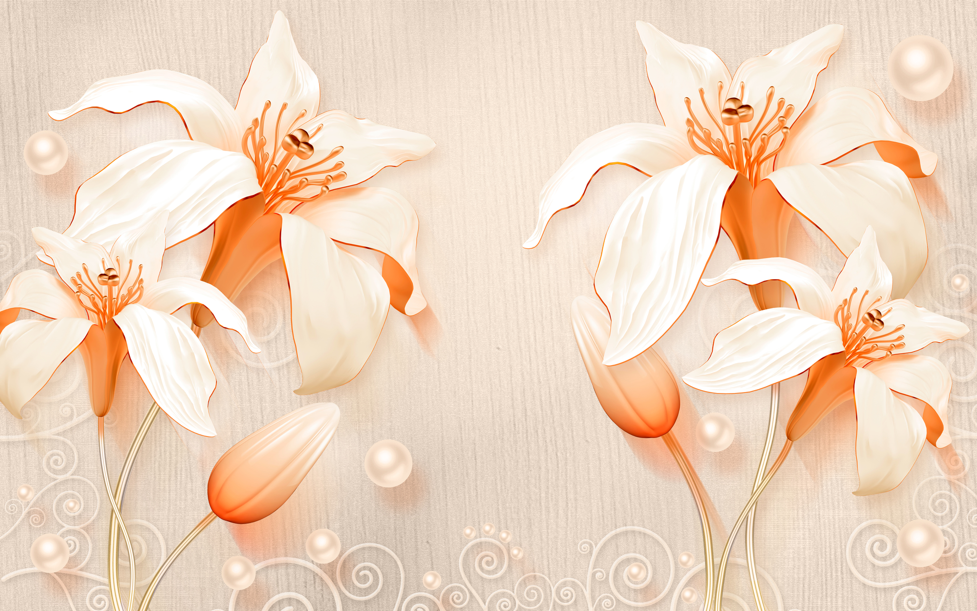 

Фотообои 3D '3D лилии' (4389) , Фреска