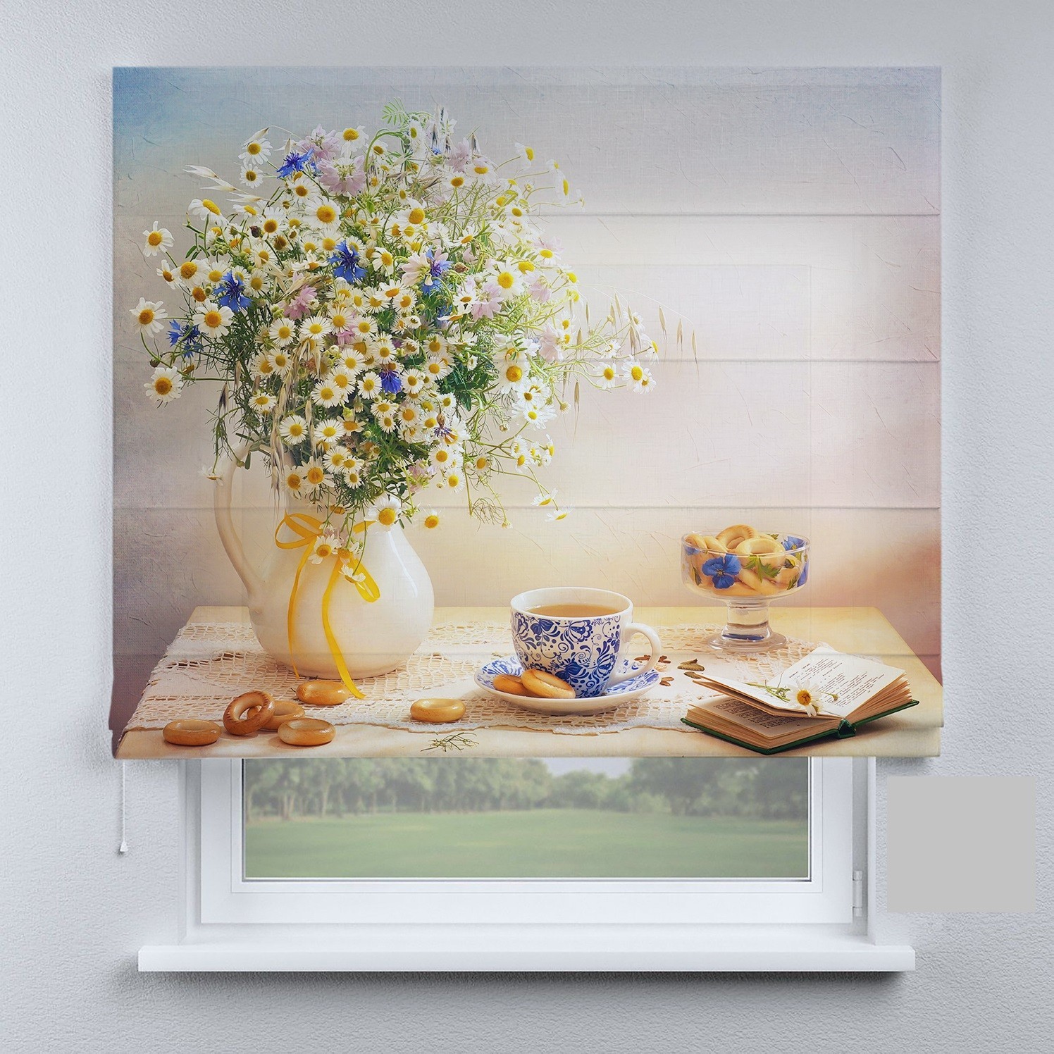 

Римские шторы DECOLIV ваза с цветами 120*170 см
