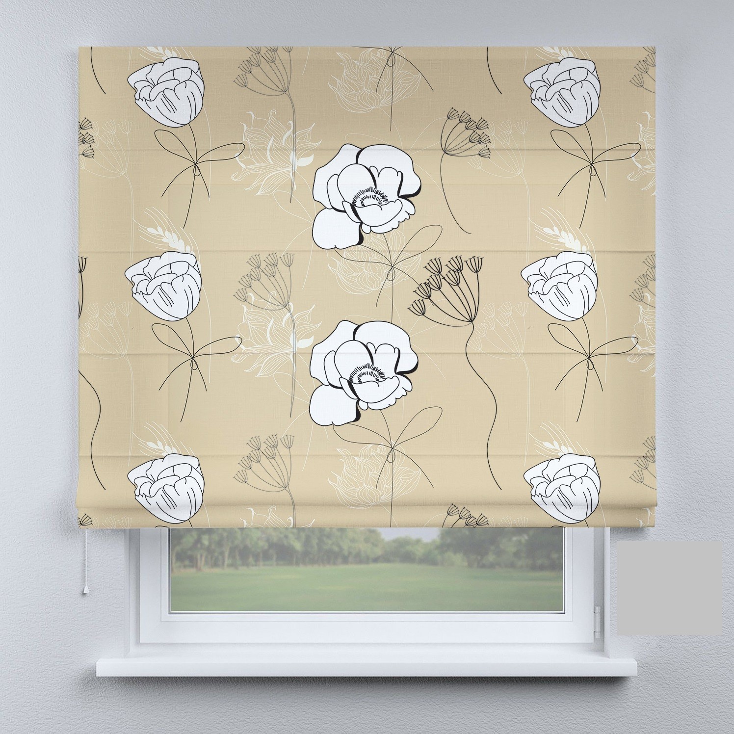 

Римские шторы DECOLIV белый цветок 170*170 см