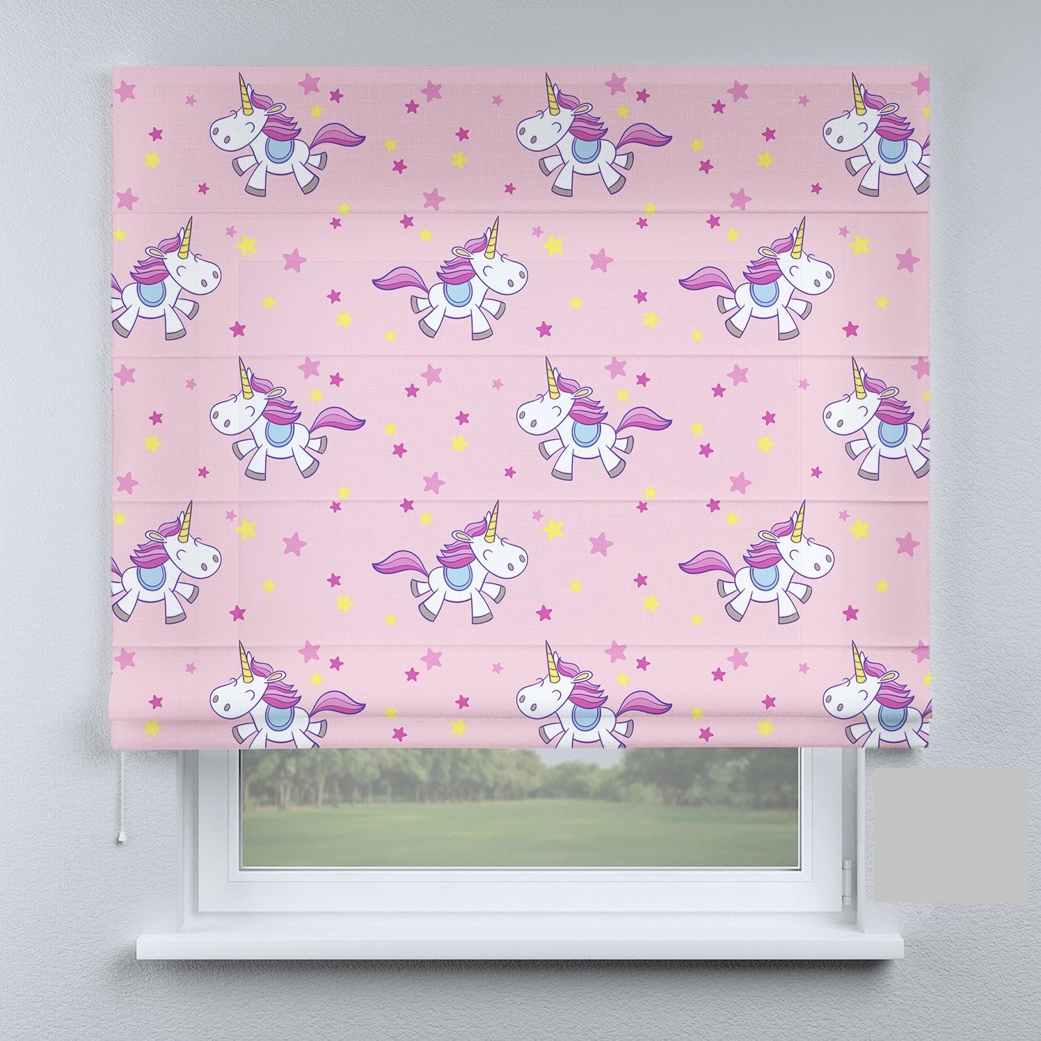 

Римские шторы DECOLIV единороги розовые 150*170 см