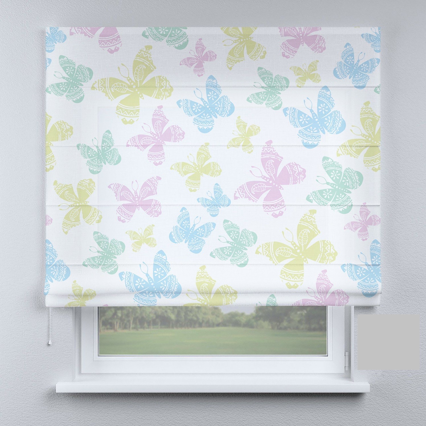 

Римские шторы DECOLIV бабочки Аполлон на белом фоне 170*170 см