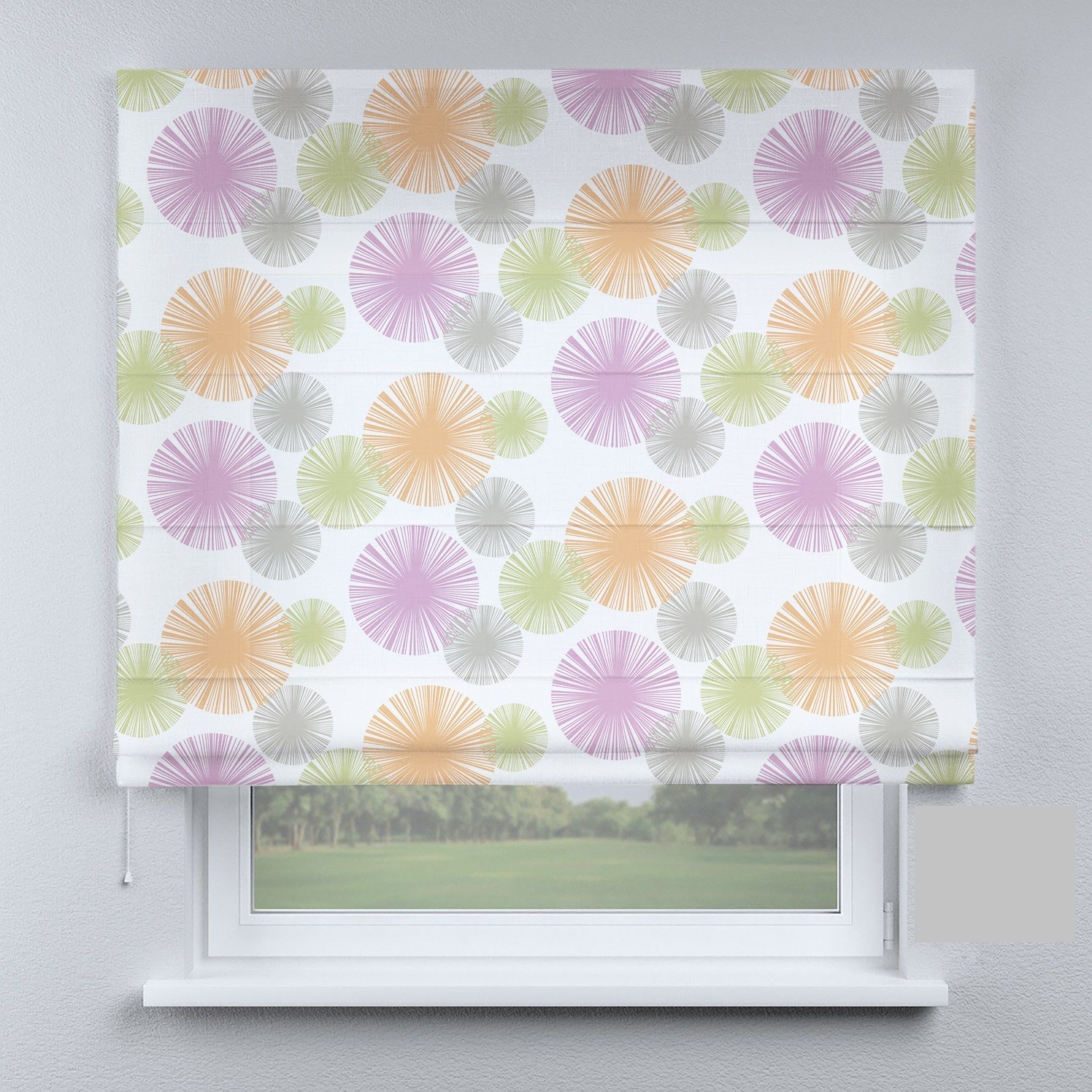 

Римские шторы DECOLIV одуванчики разноцветные маленькие 120*170 см