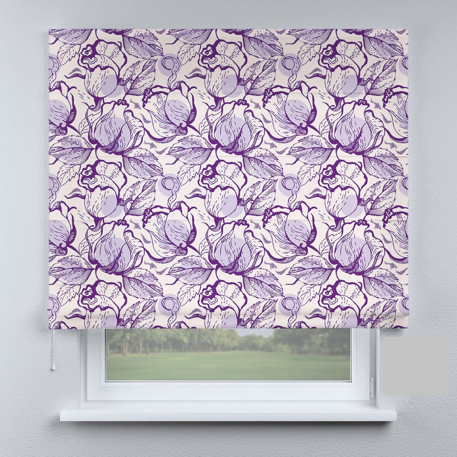 

Римские шторы DECOLIV цветки фиолетовые 170*170 см