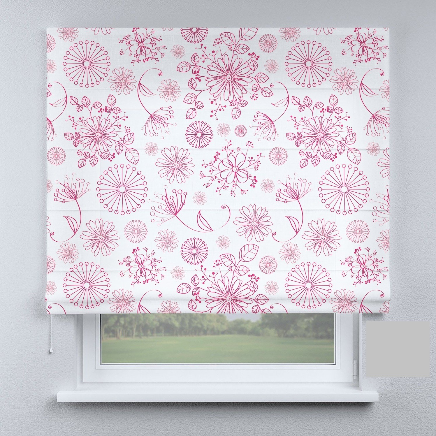 

Римские шторы DECOLIV цветок розовый маленький 290*170 см