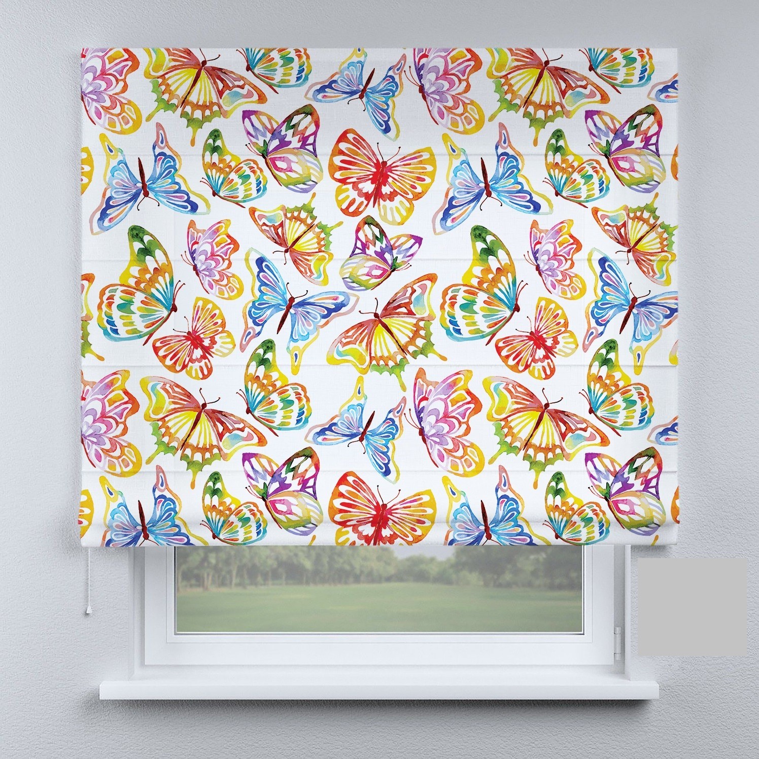 

Римские шторы DECOLIV бабочки разноцветные весенние 140*170 см