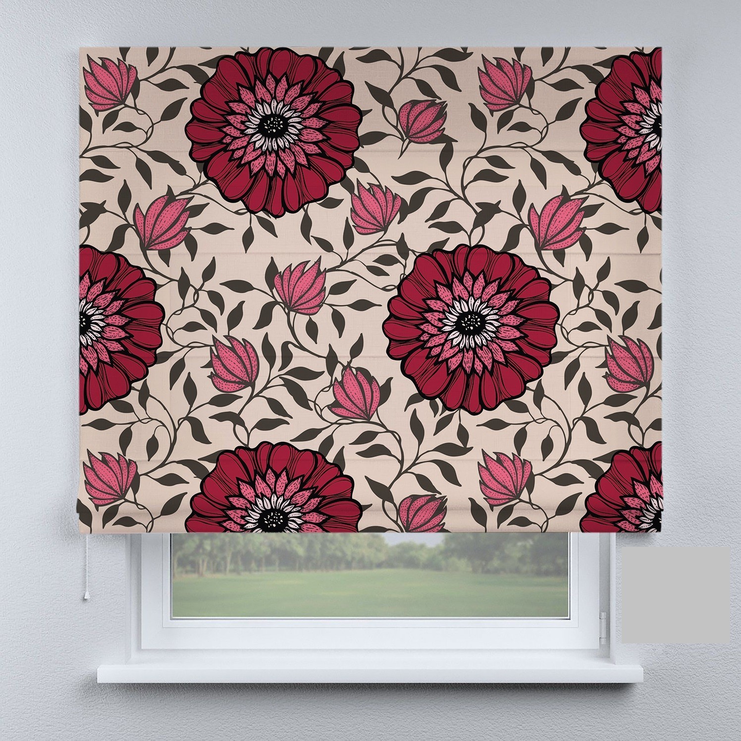 

Римские шторы DECOLIV прованс цветы красные 170*170 см