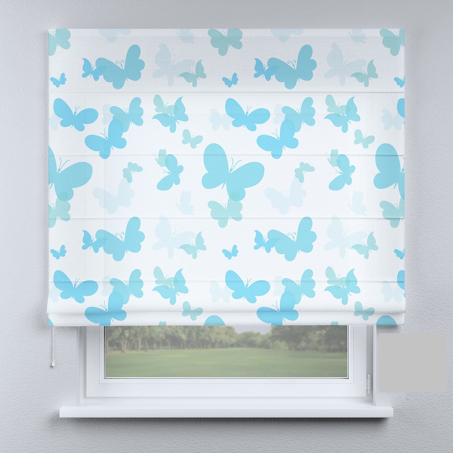 

Римские шторы DECOLIV голубые бабочки на белом фоне 270*170 см