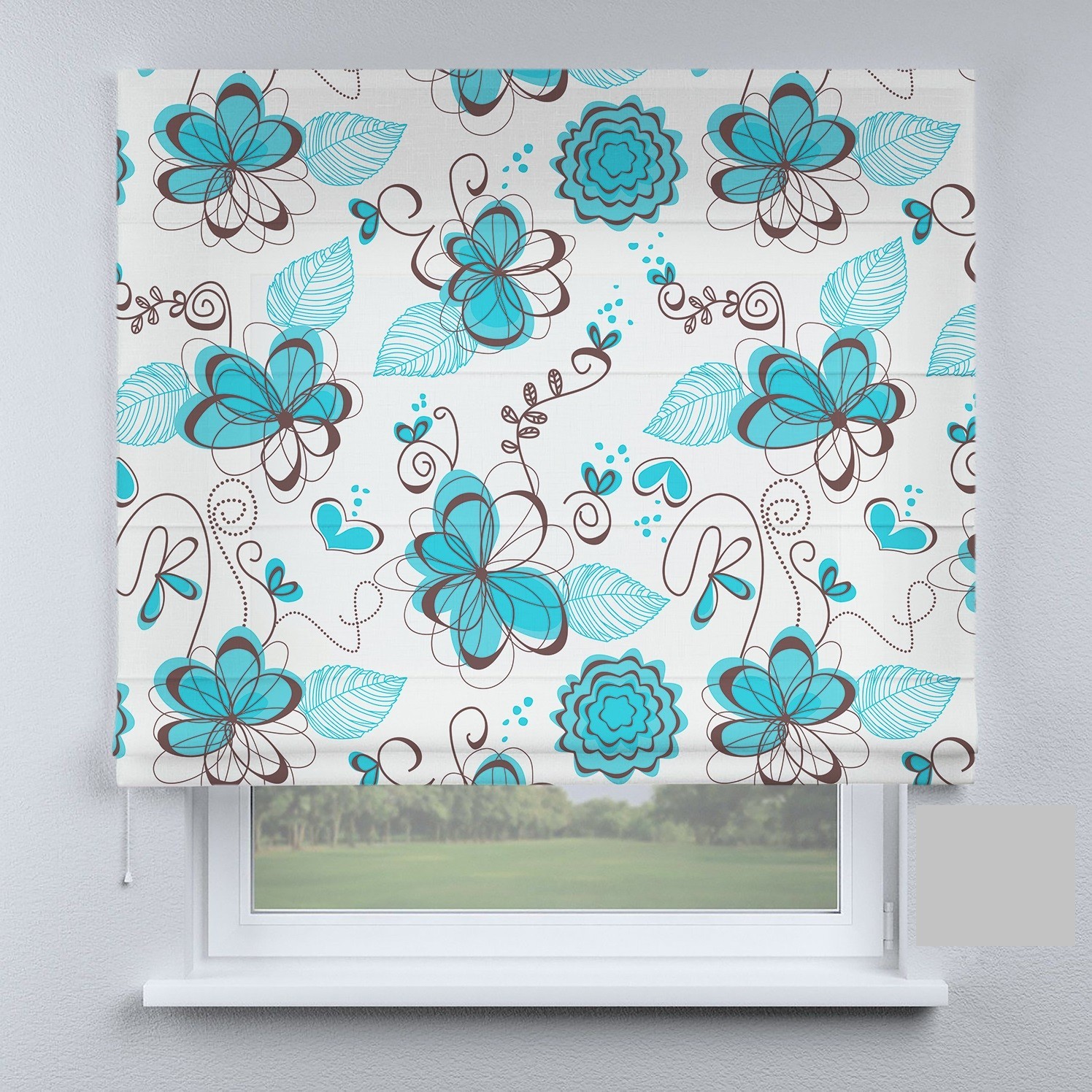 

Римские шторы DECOLIV цветок голубой 270*170 см