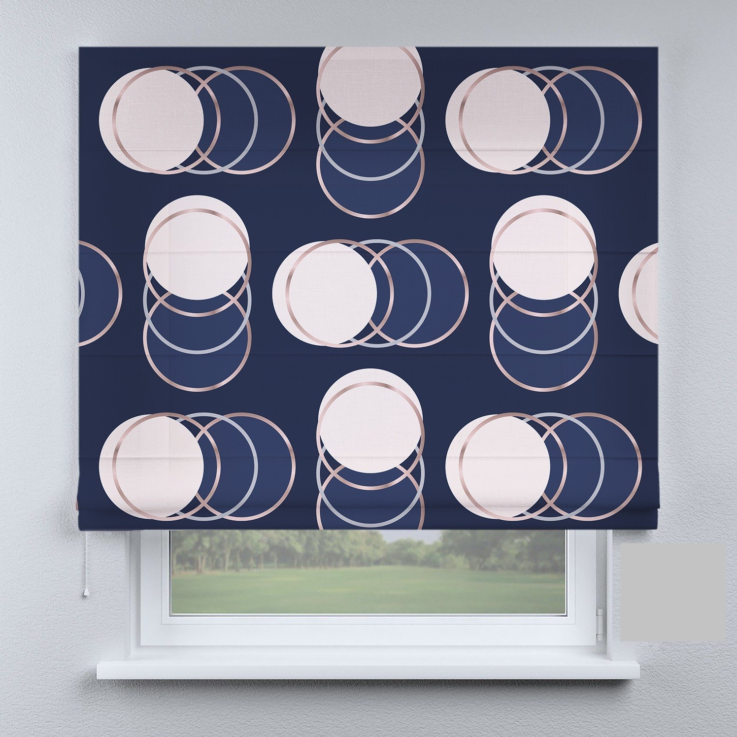 

Римские шторы DECOLIV круги темно-синие 210*170 см