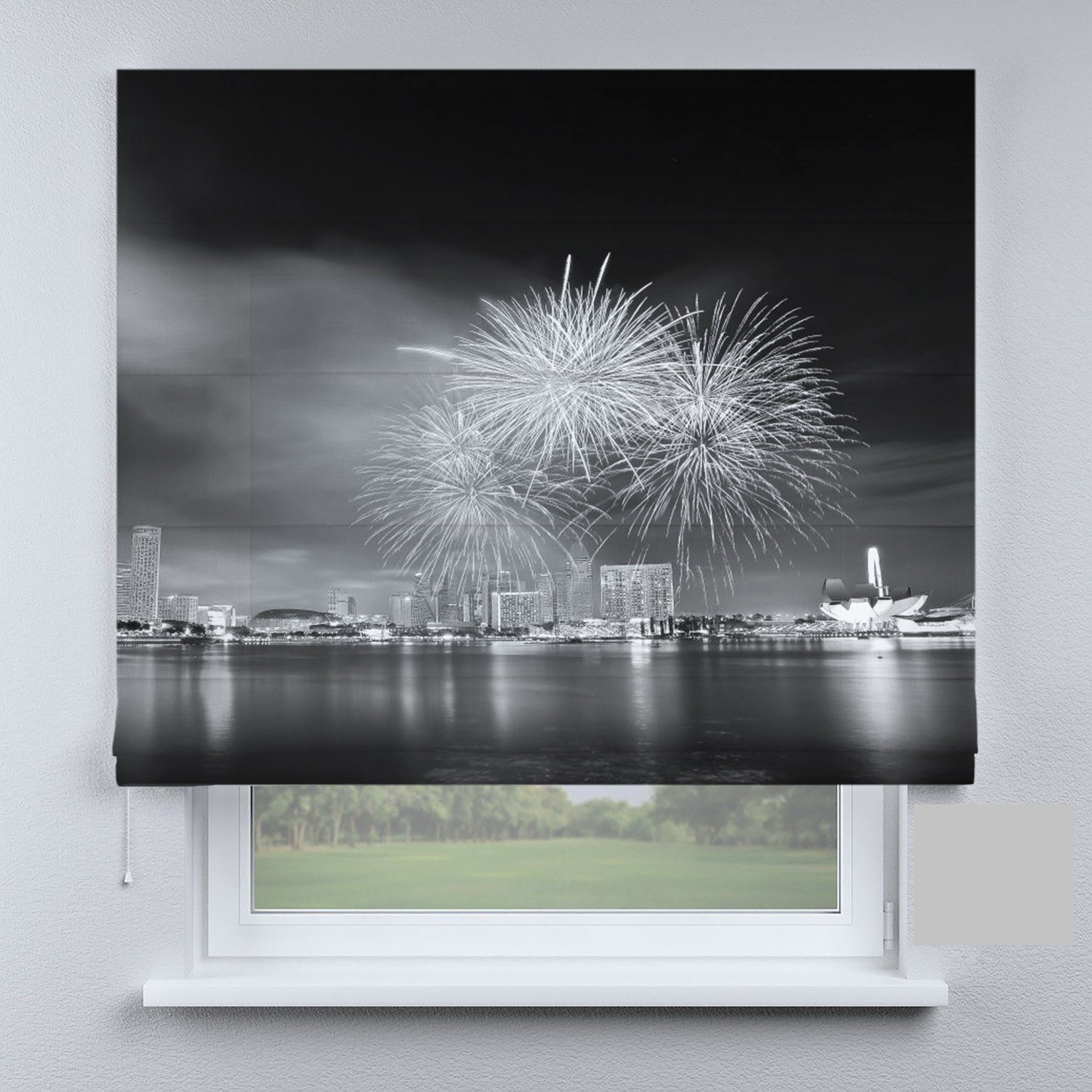 

Римские шторы DECOLIV салют черно-белый 260*170 см