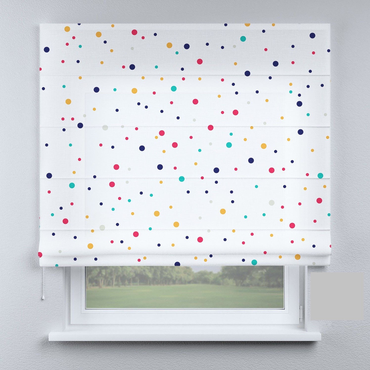 

Римские шторы DECOLIV точки разноцветные 130*170 см