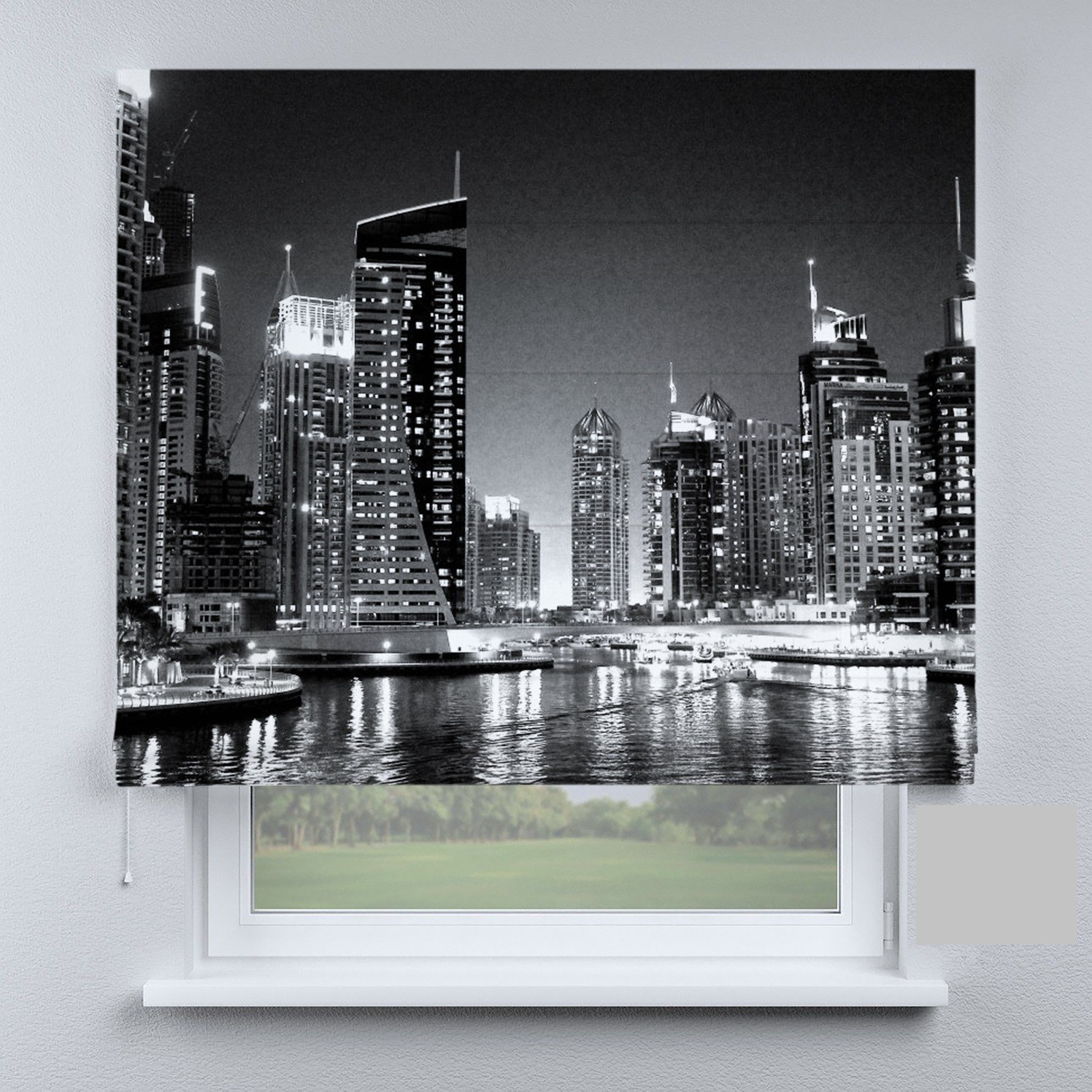 

Римские шторы DECOLIV черно-белая набережная 90*170 см