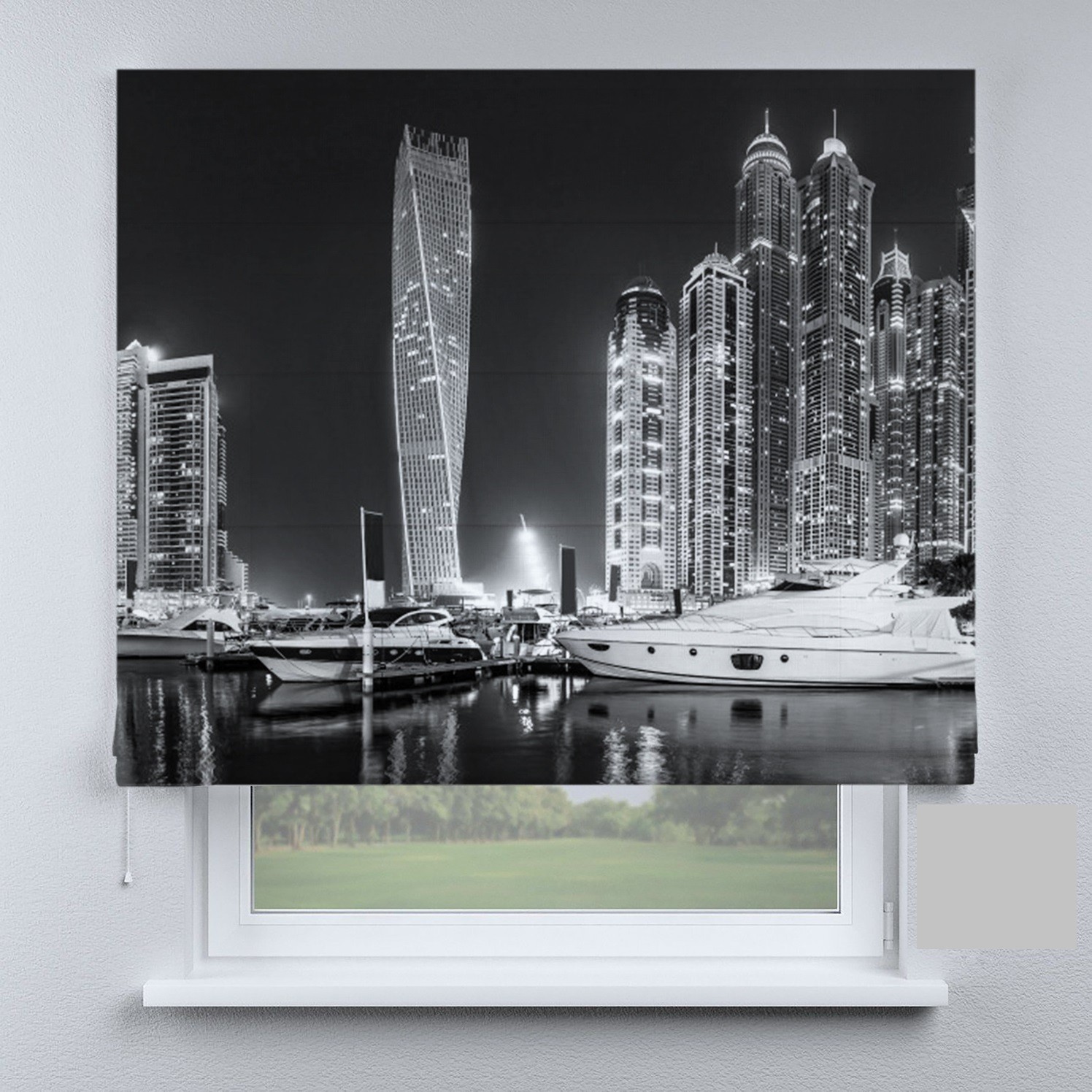 

Римские шторы DECOLIV катер на черном фоне 70*170 см