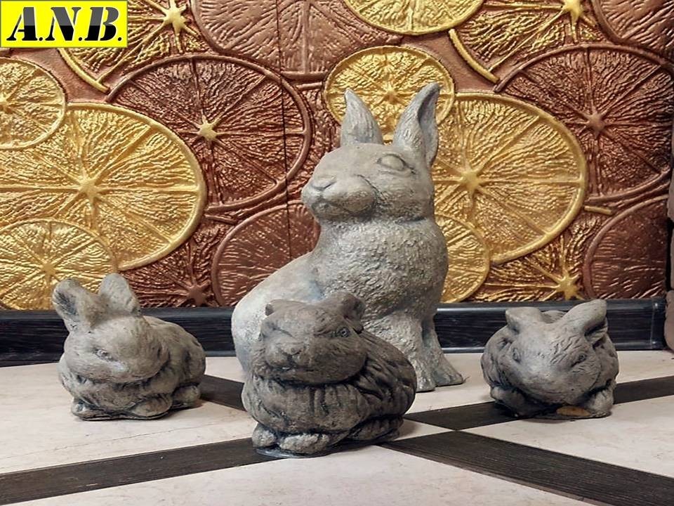 

Гибкая полиуретановая форма с пластиковым каркасом для садовой фигуры A.N.B. "ЗАЙЦЫ" 4шт