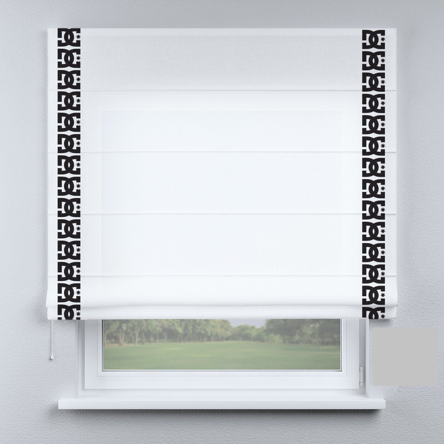 

Римские шторы DECOLIV белые с кантами 130*170 см