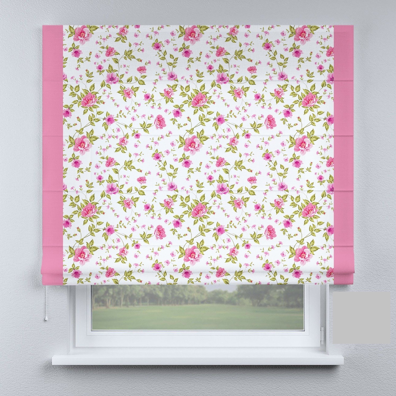 

Римские шторы DECOLIV с розовым кантом 290*170 см