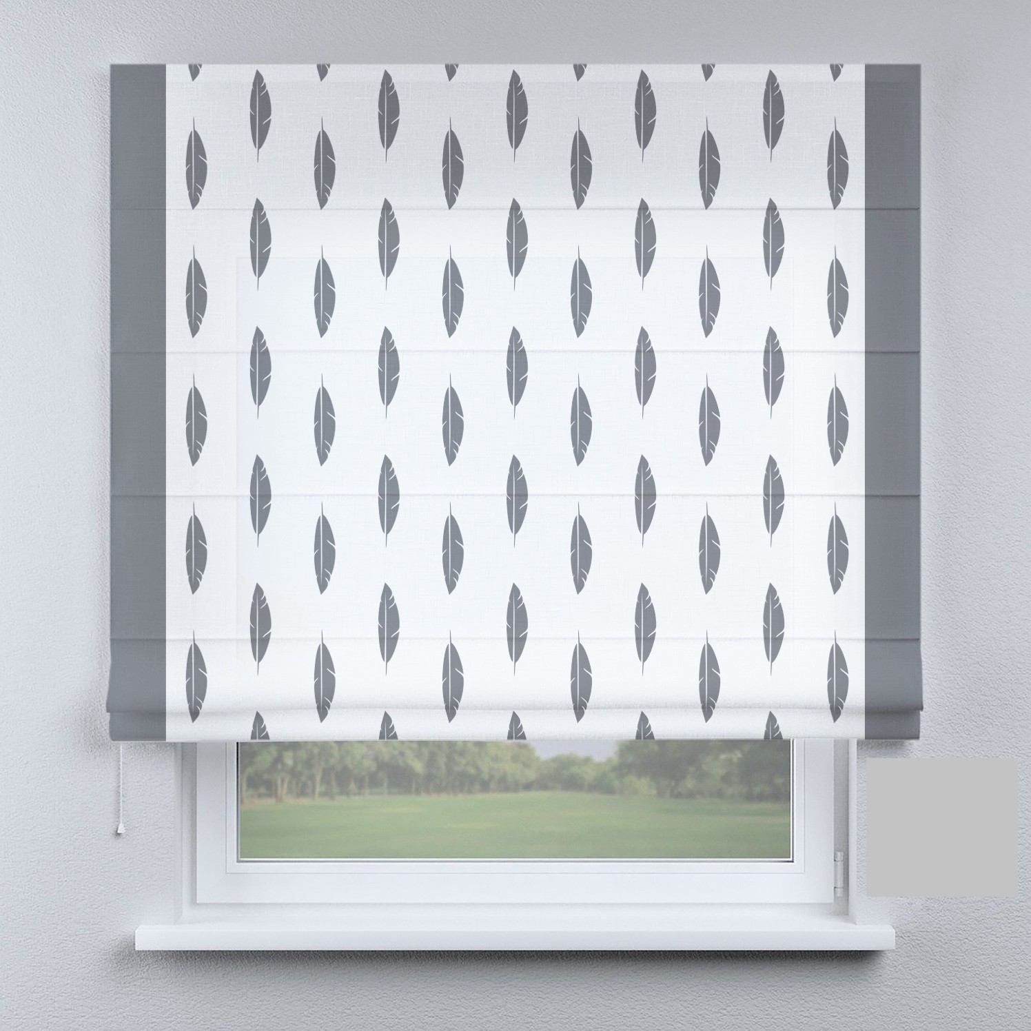 

Римские шторы DECOLIV серые листья 110*170 см