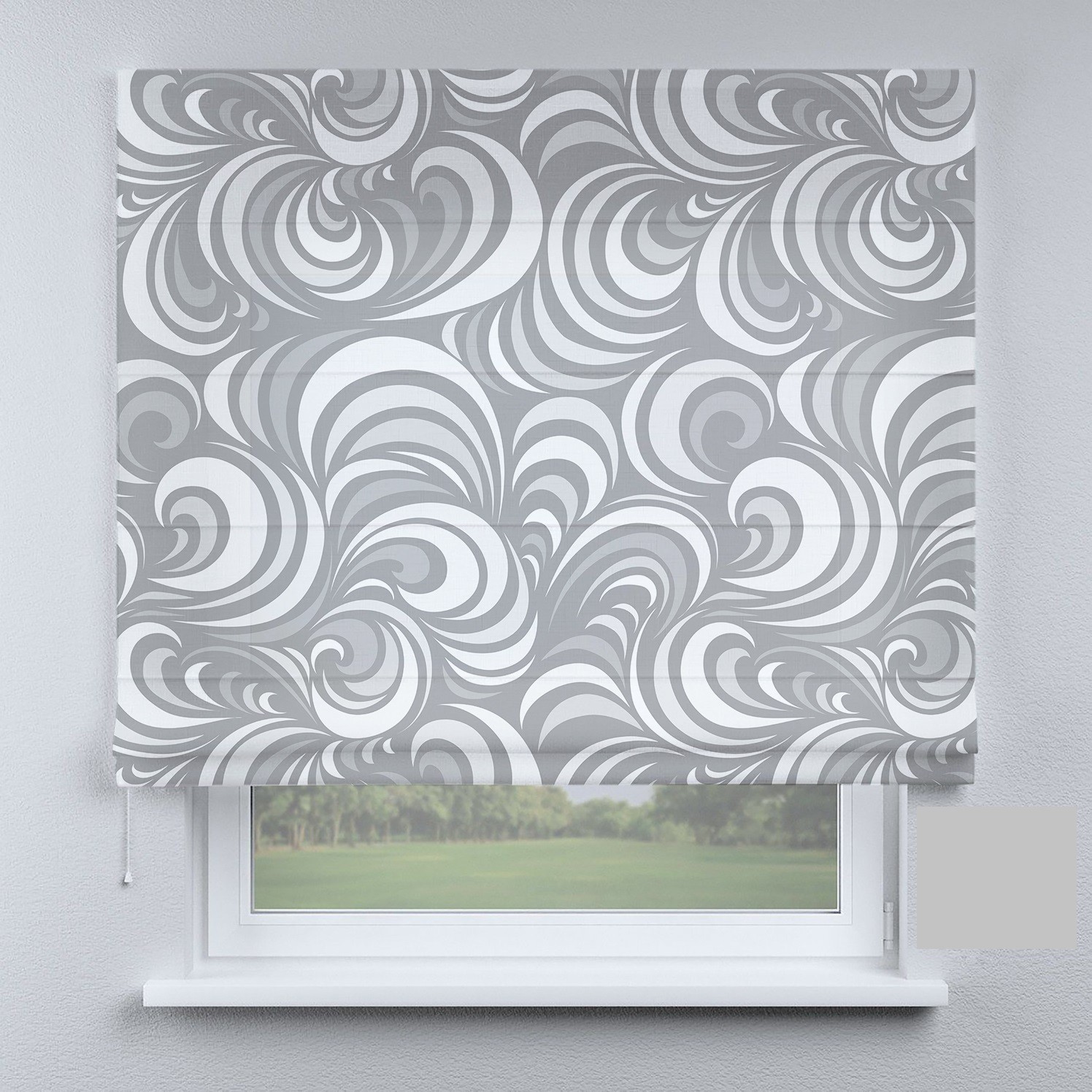 

Римские шторы DECOLIV вензеля большие серые 270*170 см