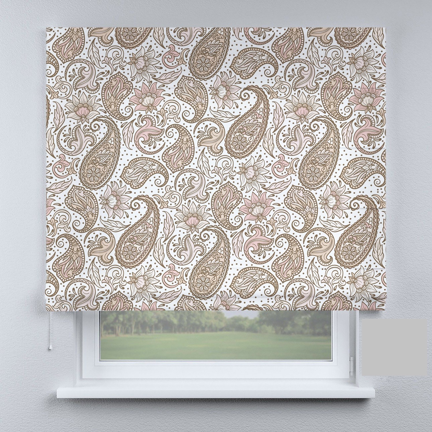 

Римские шторы DECOLIV капли коричневые с розовым 140*170 см