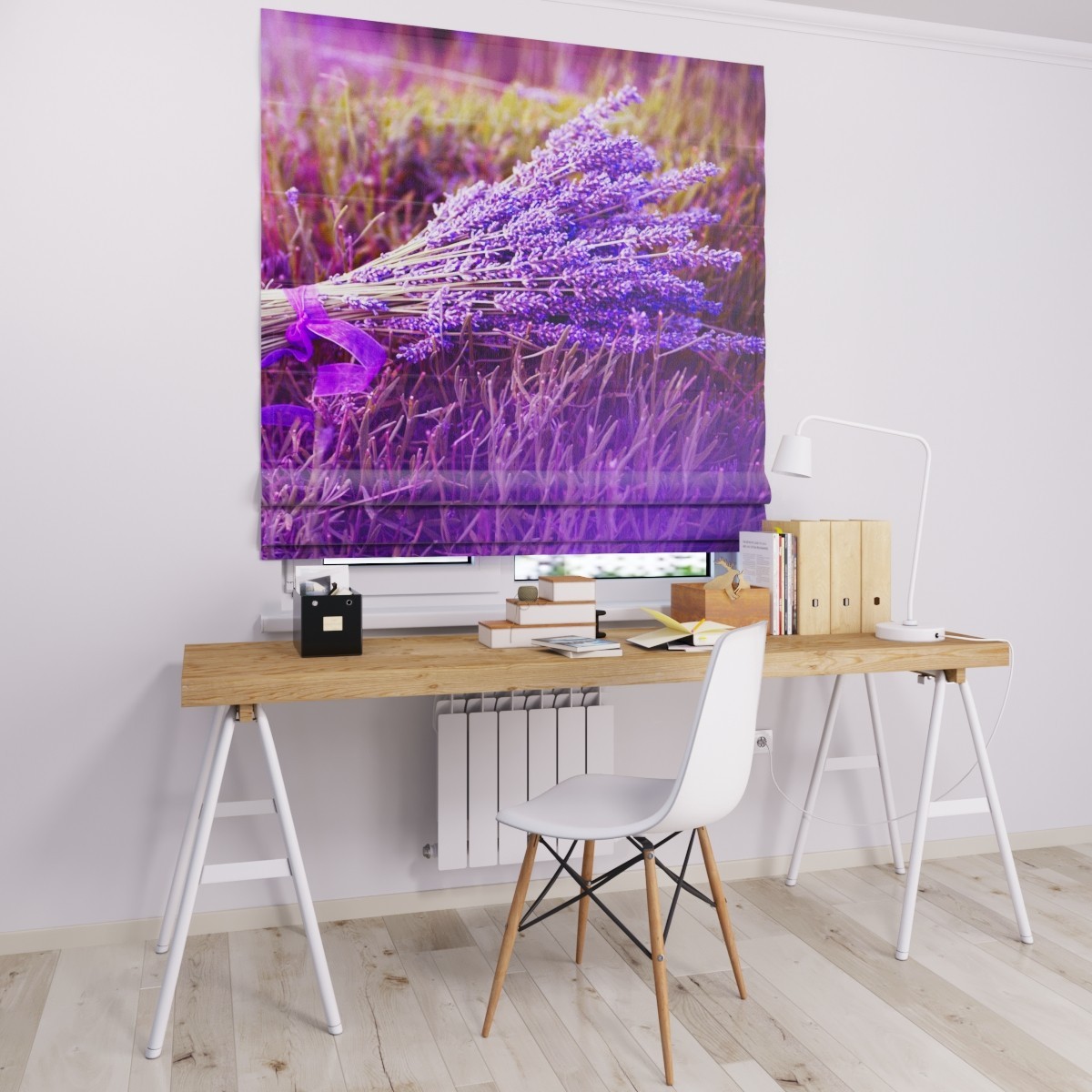 

Римские шторы DECOLIV цветы фиолетовые 120*170 см