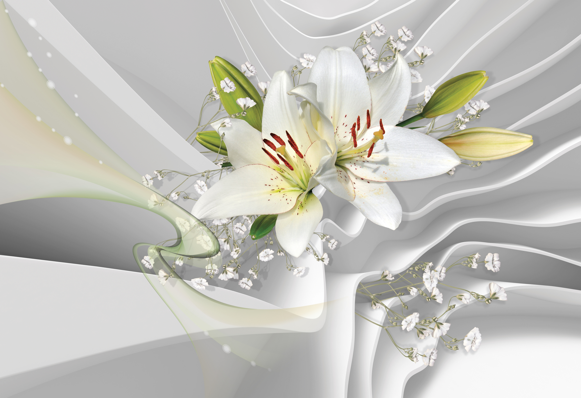 

Фотообои Цветы '3D Лилии' (4091) , Песок