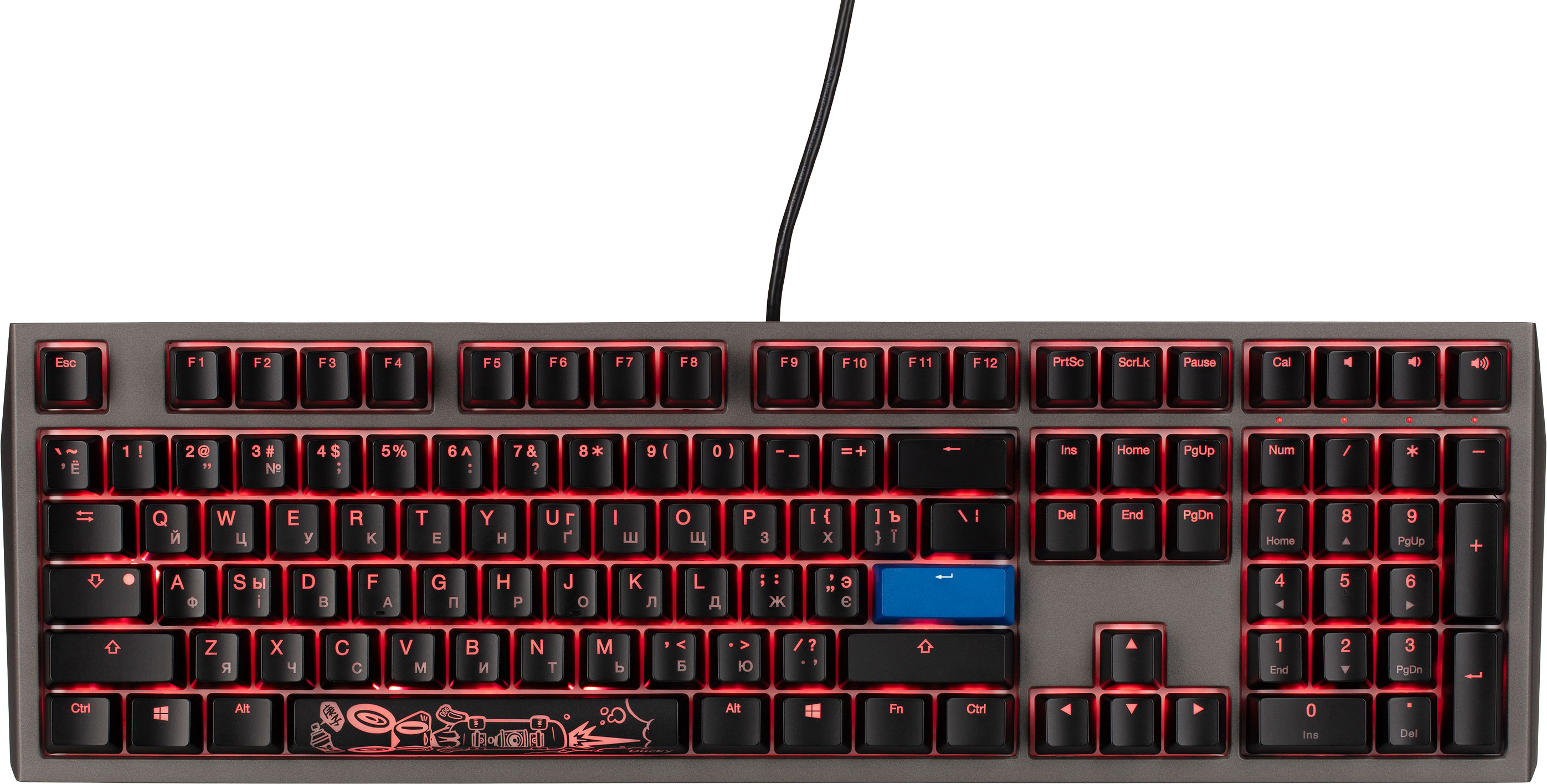 

Клавиатура проводная Ducky Shine 7 Cherry MX Speed Silver USB Grey-Black (DKSH1808ST-PURALAHT1)