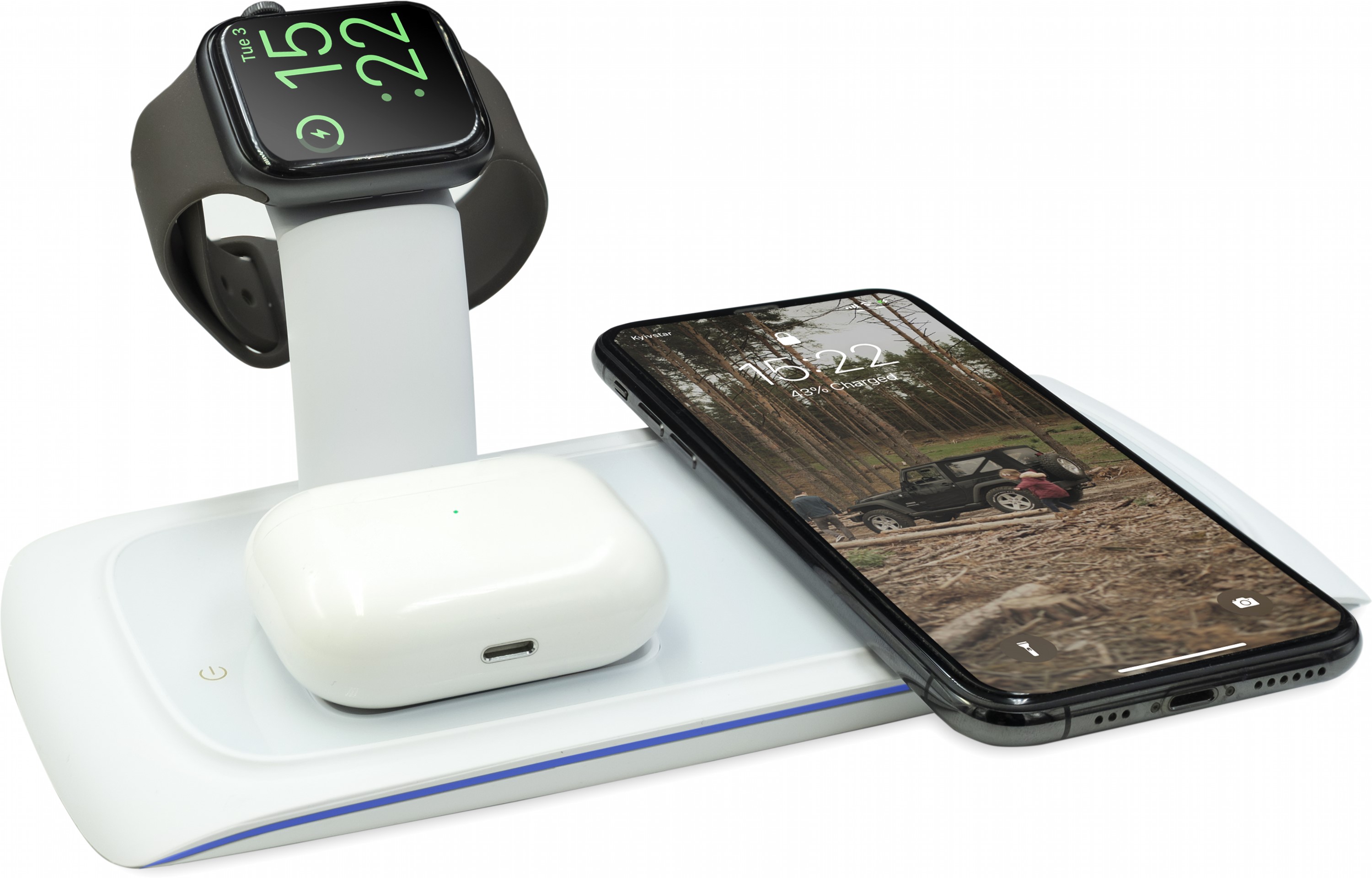 

Беспроводное зарядное устройство Qitech Wireless Station 3 в 1 White (QT-StationN33wh)
