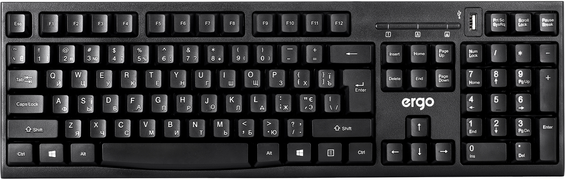 

Клавиатура проводная Ergo K-280 HUB USB Black