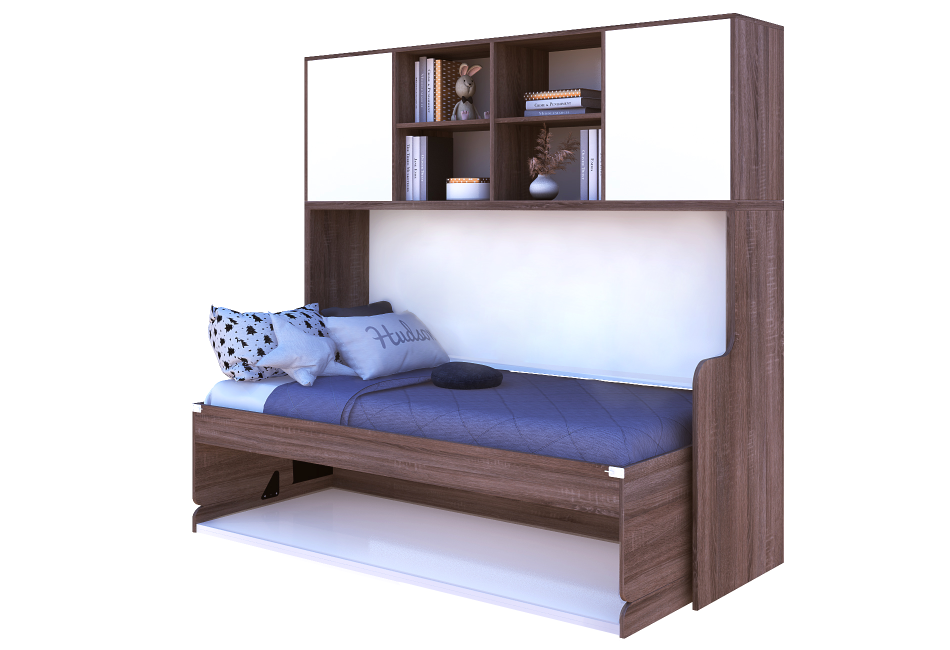 

Стіл-ліжко з антресолями Moon beds SINLINE 90 см х 200 см Дуб
