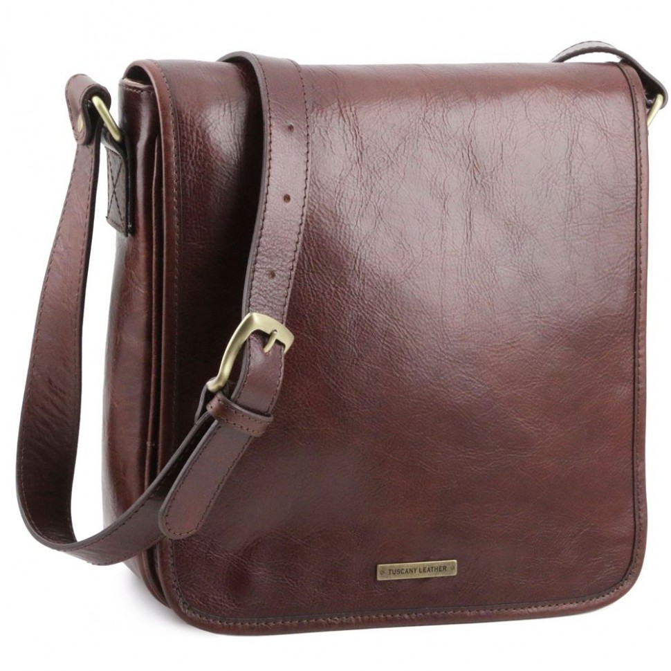 

Мужской большой кожаный мессенджер Tuscany Leather Messenger TL141260 (Brown - коричневый)