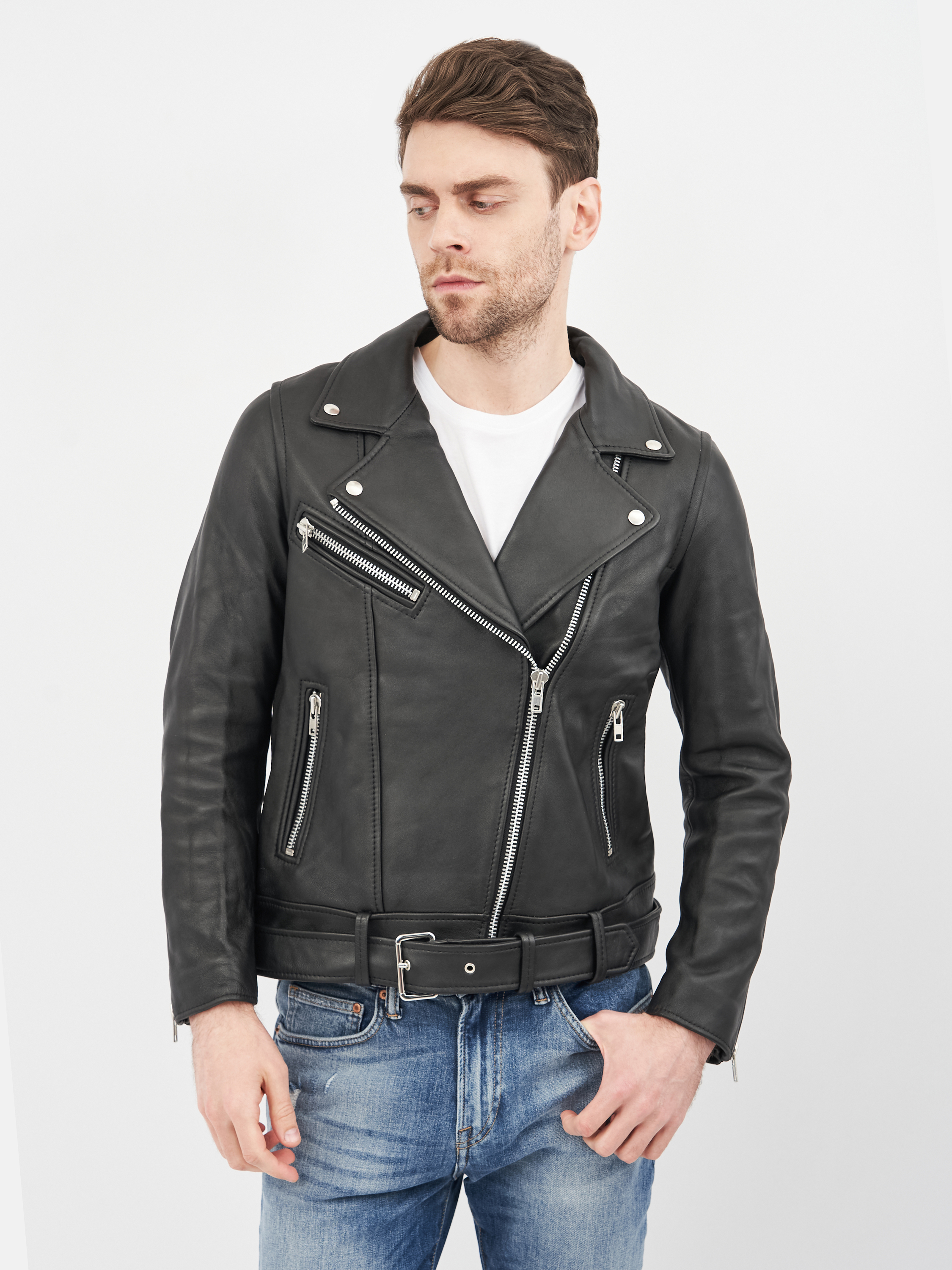

Куртка кожаная H&M 1012-7776665 L Черная