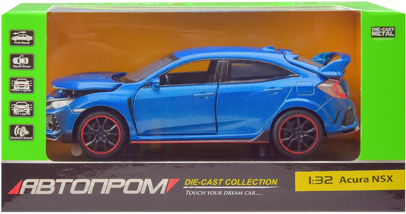 

Машинка Автопром Honda Civic 1:32 18х9х8 см (6606 белый)