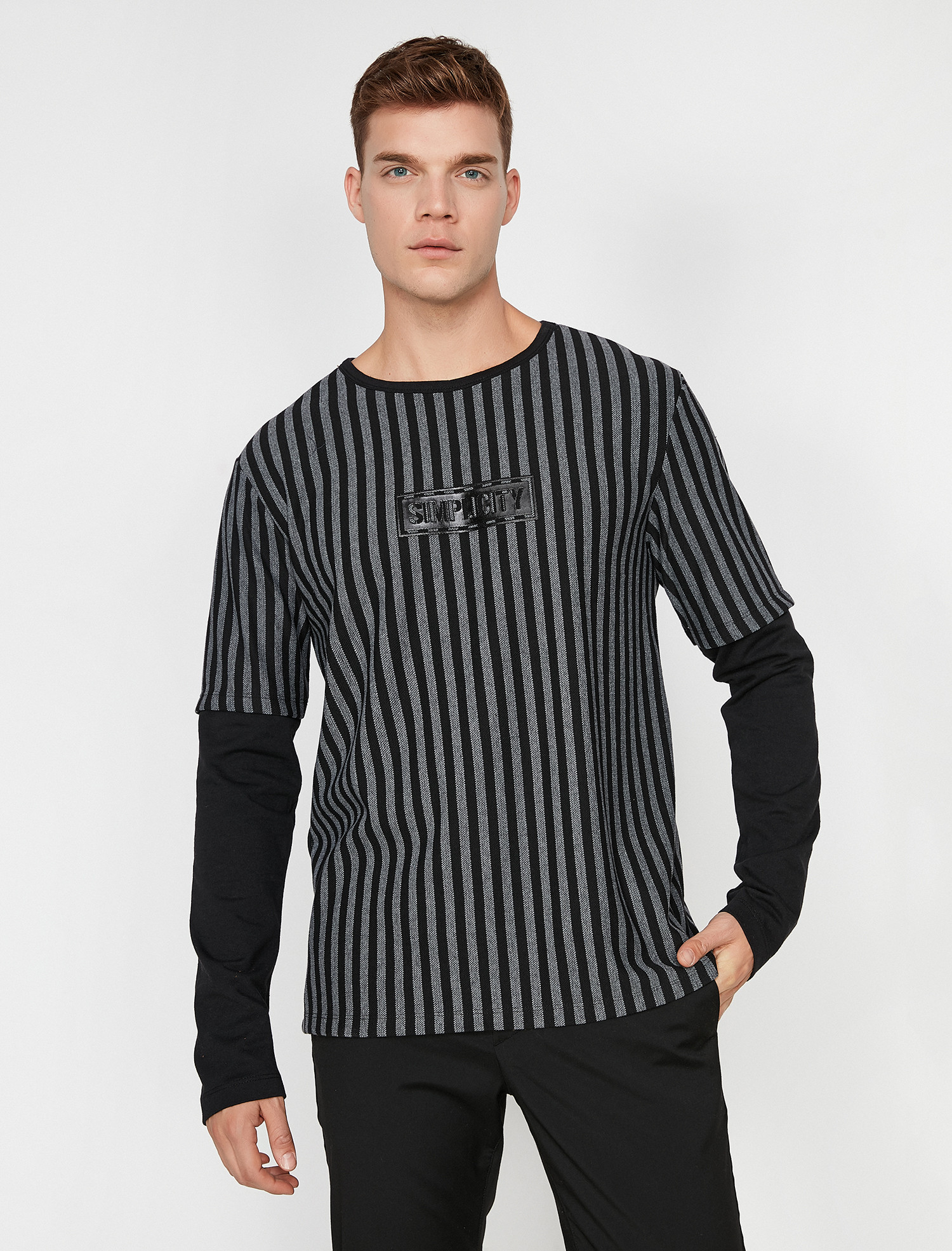 

Лонгслив Koton 0KAM14737OK-04M S Black Stripe