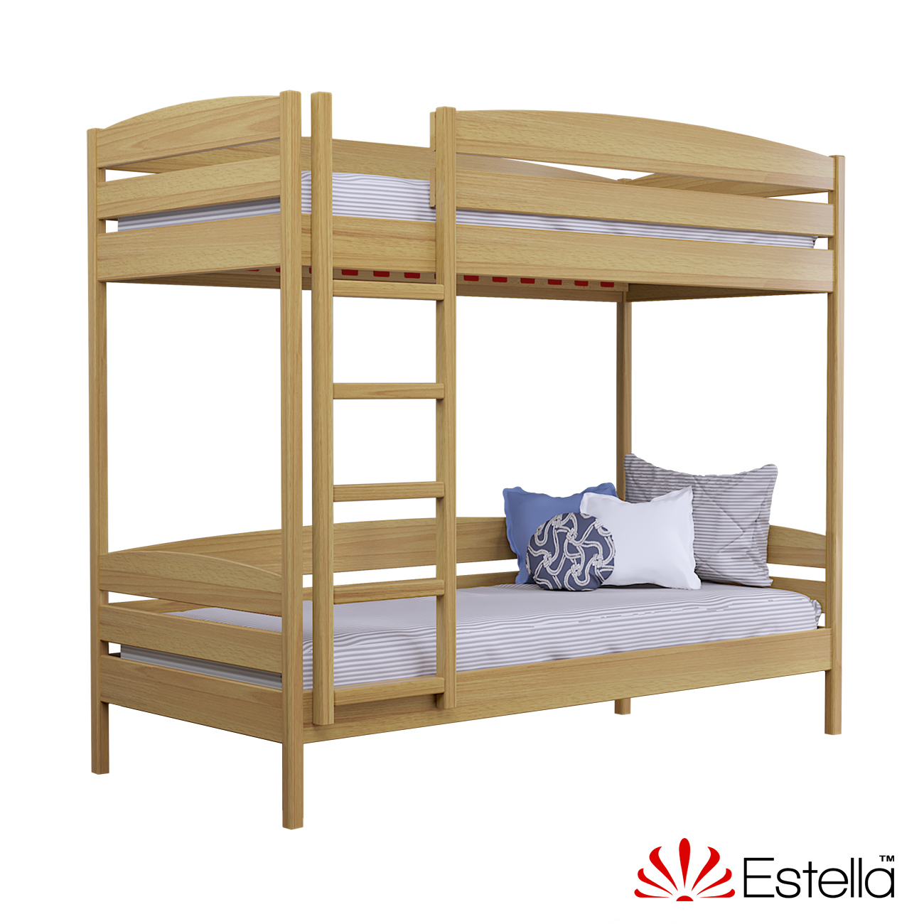 

Двухъярусная кровать Дуэт Плюс без ящиков Estella 80х190 102 - бук Масив 2Л25