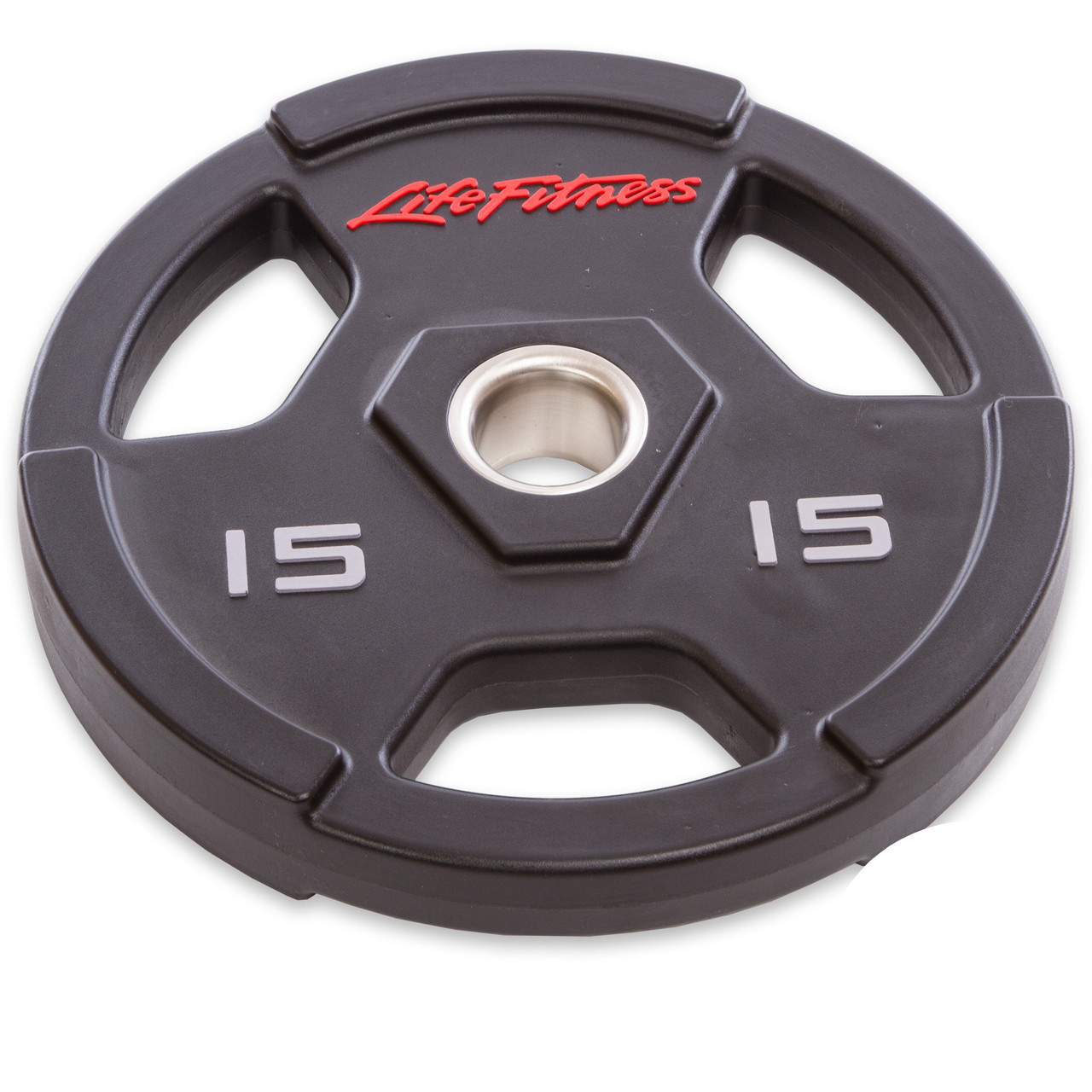 

Млинці для штанги з хватом 15 кг LIFEFITNESS LIFEFITNESS Диски на штангу поліуретанові діаметр 51 мм (SC-80154-15)